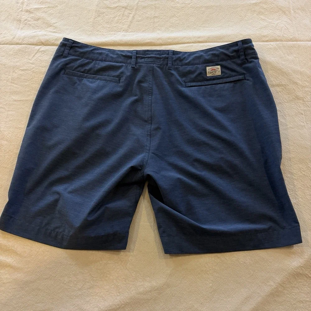 Faherty All Day Shorts Mens Belt Loop 38 Slate Blue Stretch Performance Chino 9